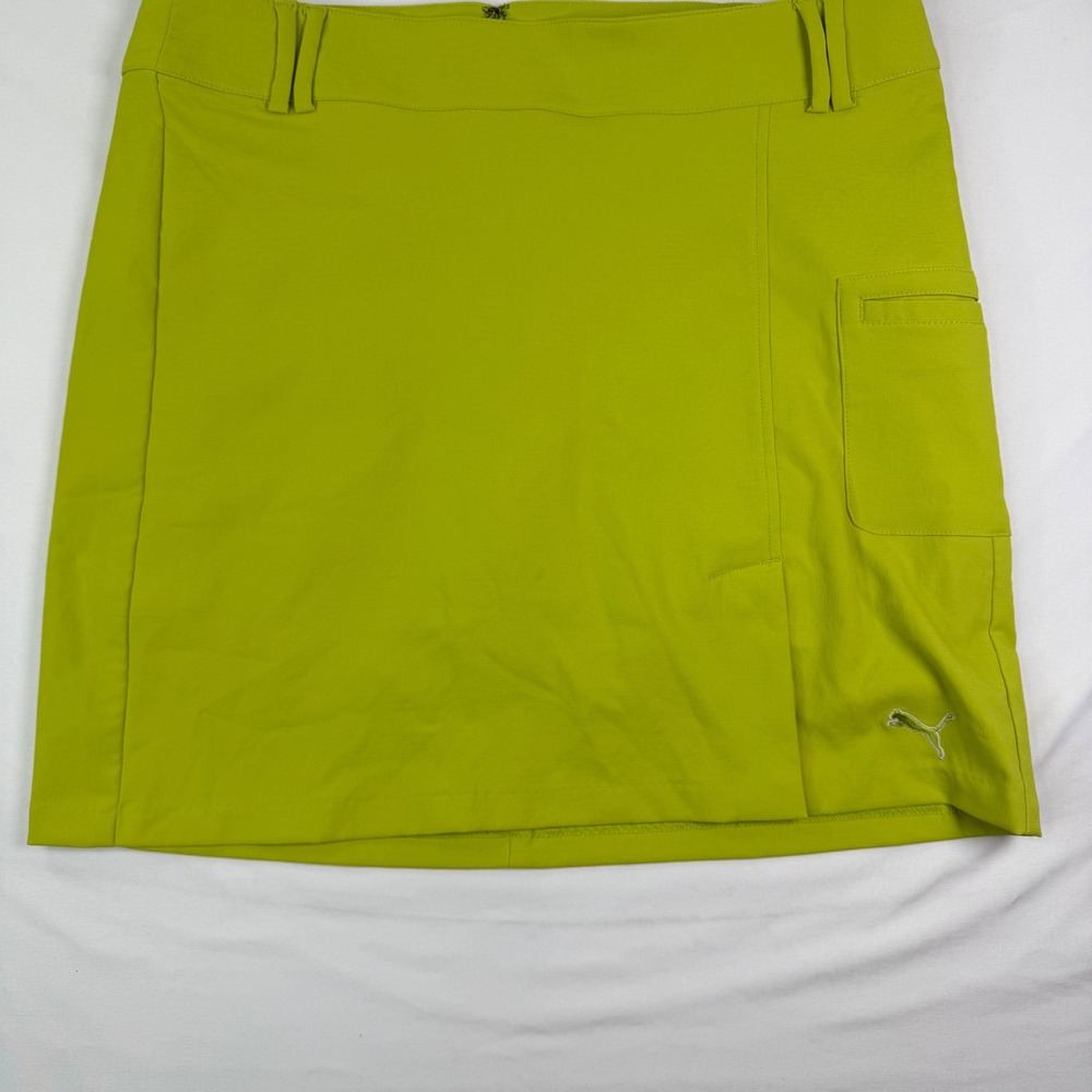 Puma Golf Tech A-Line Skirt US 6 Bright Chartreuse Green Skort 560688 08
